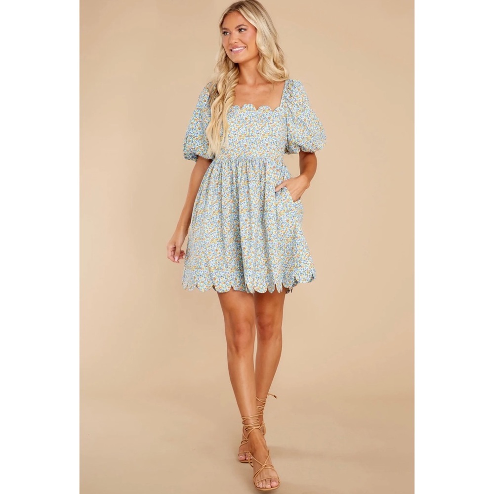 Be An Angel Blue Multi Floral Print Dress